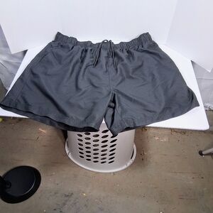 OP Black 2XL/2XG 44-46 Stretchy Waist Drawstring Adjustable Bathing Swim Trunks